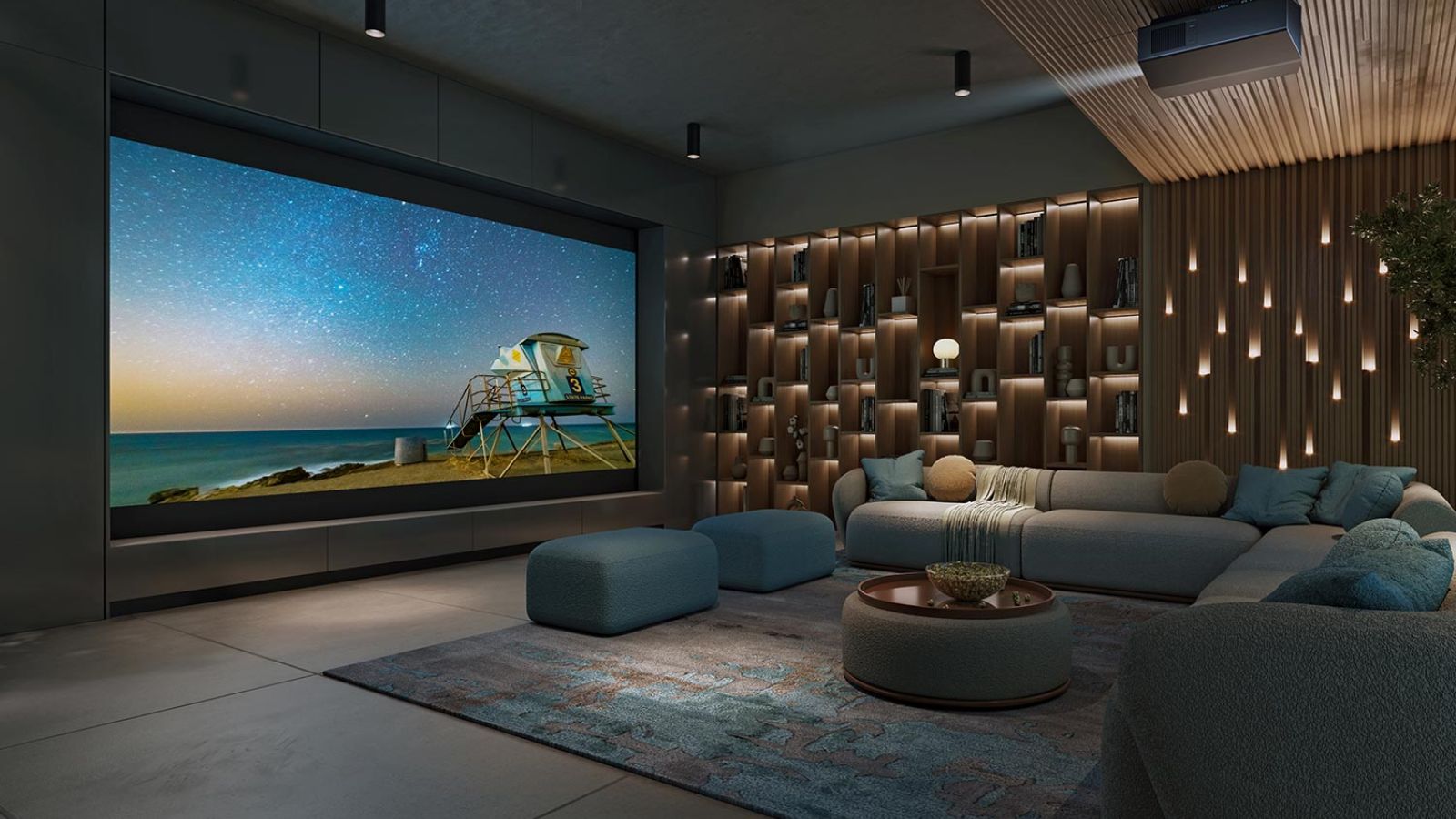 Sony Home Theater with LED backlit Wall